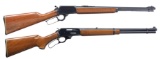 2 MARLIN LEVER ACTION RIFLES.