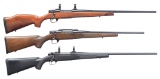 3 WEATHERBY BOLT ACTION RIFLES.