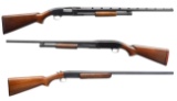 3 WINCHESTER MODEL 12 PUMP SHOTGUNS.