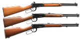 3 WINCHESTER 94 LEVER ACTION SADDLE RING CARBINES.