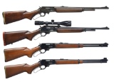 4 MARLIN MODEL 336 LEVER ACTION CARBINES.