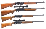 4 REMINGTON 742 WOODS MASTER SEMI AUTO RIFLES.