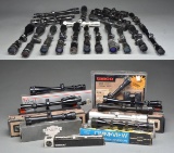 32 TASCO RIFLE & PISTOL SCOPES PLUS 1 BINOCULAR.