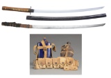 GROUP OF 2 JAPANESE KATANA & 2 CANTEENS & AMMO