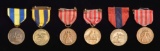 6 EARLY US CAMPAIGN MEDALS.