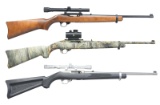 3 RUGER 10/22 SEMI AUTO RIFLES.