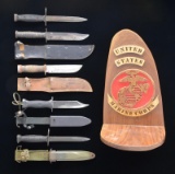 GROUPING OF US MILITARY KNIVES & BAYONETS.