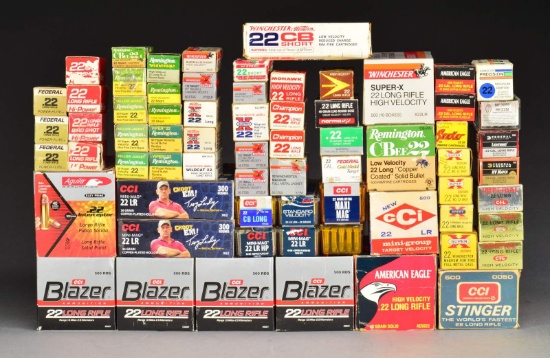 35+ BOXES (8,500+ RDS.) OF RIMFIRE AMMO.