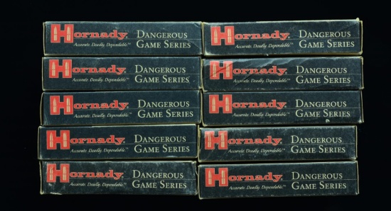 10 BOXES (200 RDS.) OF HORNADY DANGEROUS GAME