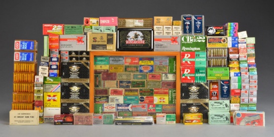 VARIED ASSORTMENT OF RIMFIRE AMMUNITION.
