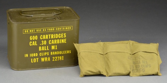 U.S. M-1 (30 CARBINE) BALL AMMO.