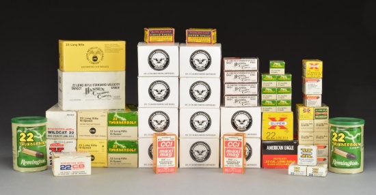 LARGE GROUPING OF 22 RIMFIRE AMMUNITION.