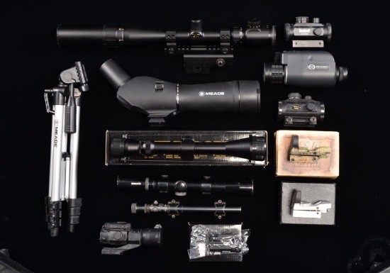 LOT OF SCOPES, OPTICAL SIGHTS, SPOTTING SCOPES