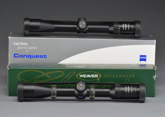 3 RIFLE SCOPES: 2 ZEISS & WEAVER.