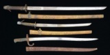 2 SAMURAI STYLE SWORDS & 1 FRENCH BAYONET.