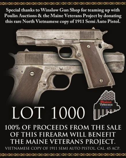 VIETNAMESE COPY OF 1911 SEMI AUTO PISTOL.