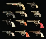 WONDERFUL COLLECTION OF CAST IRON TOY PISTOLS.