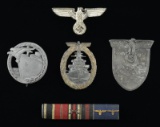 WWII GERMAN BADGES, RIBBON BAR & MORE.