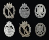 6 WWII GERMAN ARMY BADGES.