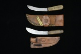 PAIR OF SKINNING KNIVES WITH SHEATHS.