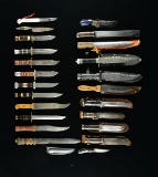 LARGE GROUP OF 23 LARGE VINTAGE KNIVES.