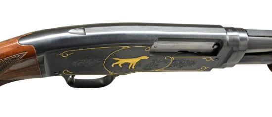 WINCHESTER MODEL 42 CUSTOM ENGRAVED PUMP SHOTGUN.