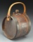 EARLY WOODEN BAIL HANDLE CANTEEN.