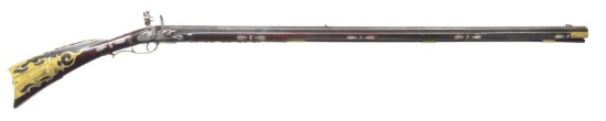 HIGHLY DECORATED FLINTLOCK KENTUCKY RIFLE