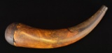 1826 TANSEL STYLE CARVED POWDER HORN.