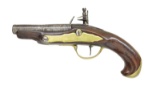 SMALL EUROPEAN FLINTLOCK POCKET PISTOL MARKED “MP”