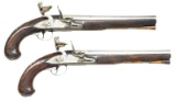 GOOD PAIR OF SILVER PLATED FLINTLOCK DUELING OR