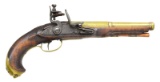 COLONIAL FLINTLOCK KENTUCKY PISTOL W/ LION BUTT,