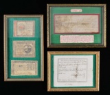 3 EXAMPLES OF COLONIAL PAPER MONEY, 1