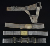 4 CIVIL WAR ERA BELTS & BUCKLES.