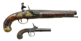 PAIR OF 18TH CENTURY FLINTLOCK PISTOLS.