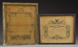 GROUP OF FRAMED CIVIL WAR EPHEMERA.