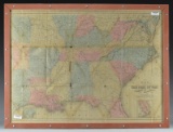 CIVIL WAR VINTAGE MAP OF THE SOUTHERN STATES.