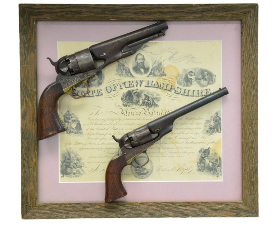 PAIR OF COLT REVOLVERS CARRIED BY ALONZO BARNARD,