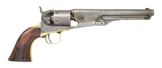 GUSTAV YOUNG ENGRAVED COLT 1861 NAVY REVOLVER WITH