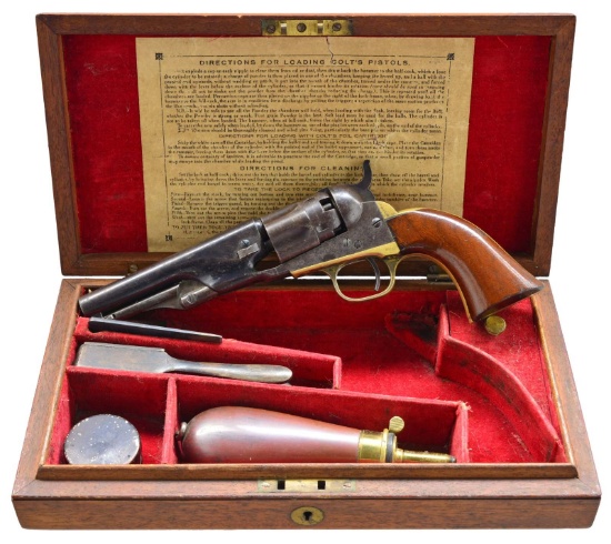 CASED COLT 1862 POLICE REVOLVER WITH 4 1/2"