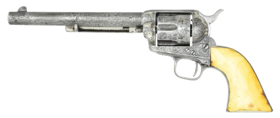 COLT FRONTIER SIX SHOOTER ENGRAVED SAA REVOLVER.