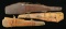 3 BROWN LEATHER RIFLE SCABBARDS.