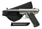 RUGER STAINLESS MK-II MODEL SEMI AUTO PISTOL.