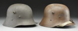 2 WWI AUSTRIAN M1916 HELMETS.