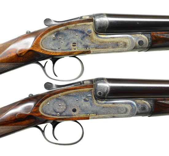 LOVELY PAIR OF JAMES PURDEY GOLD NAME HEAVY PROOF