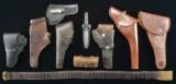 GROUP OF OLD & NEW LEATHER HOLSTERS, CARTRIDGE