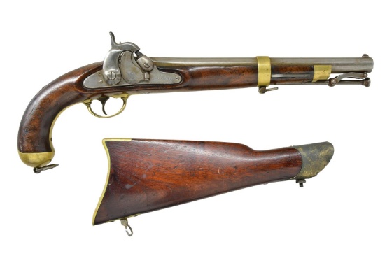 US MODEL 1855 PISTOL CARBINE WITH STOCK.
