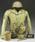 US WWII M-41 FIELD JACKET, BELT, HELMET &