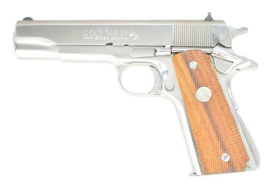 COLT POLISHED STAINLESS MK IV SERIES 80 GOVERNMENT