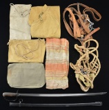 WWII JAPANESE SADDLE, CAVALRY EQUIPMENT & SWORD.